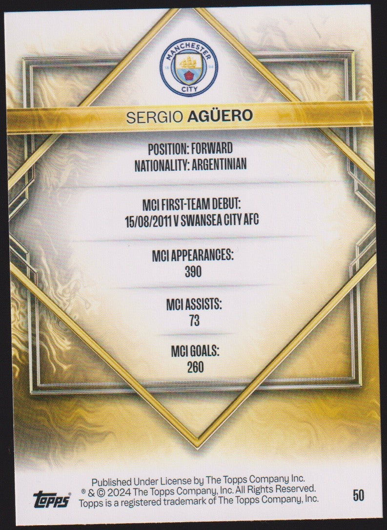 Topps 2023-24 Sergio Agüero Manchester City Parallel Rare Gold Drip – Bild 2