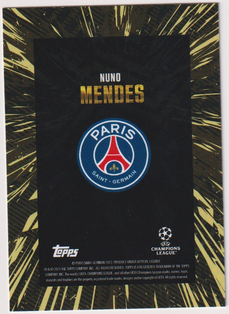 Topps Champions League 2022-23 Nuno Mendes Paris Saint-Germain x Whip Parallel – Bild 2