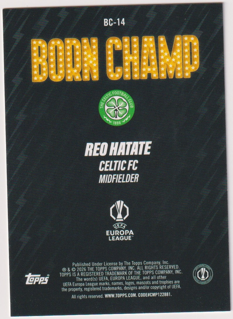 Topps Born Champ 2025-26 REO HATATE CELTIC FC UEFA Europa League Parallel Rare – Bild 2