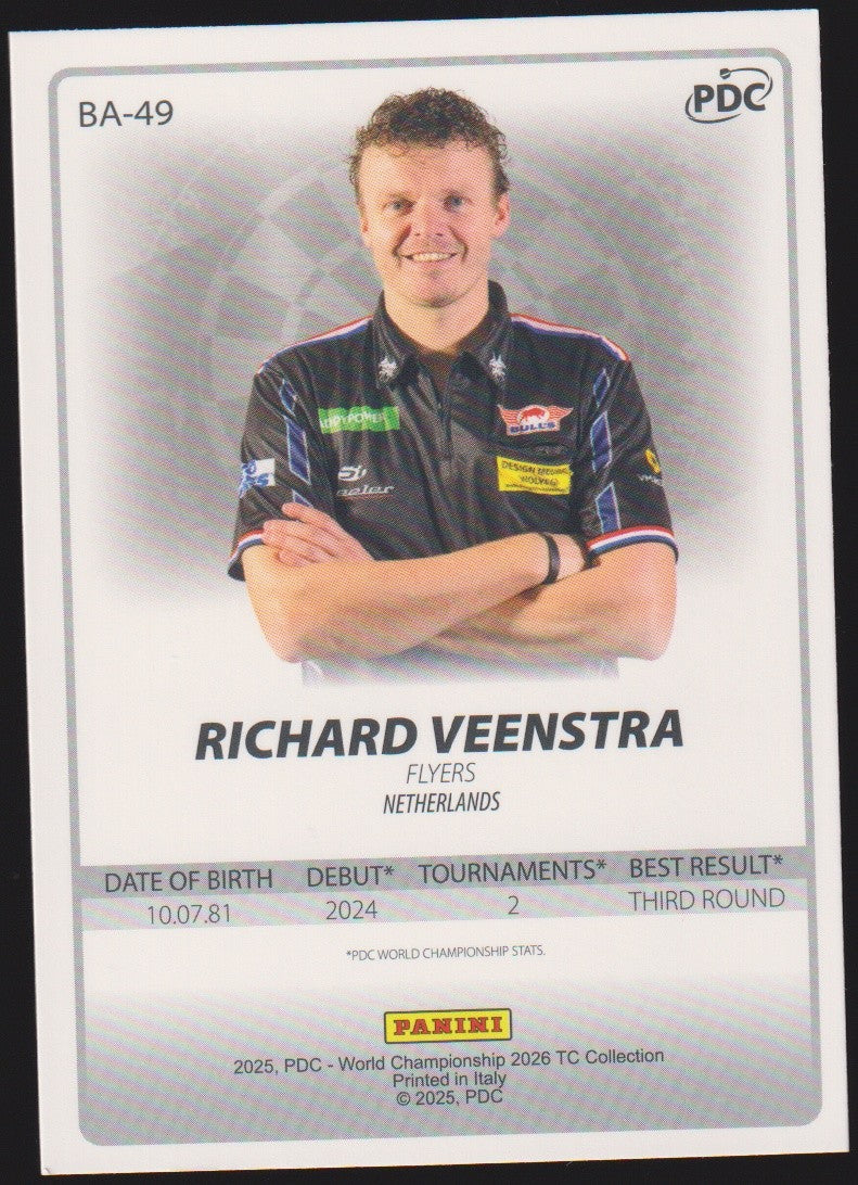 Panini PDC World Championship 2026 Richard Veenstra "Flyers" Refractor Parallel – Bild 2