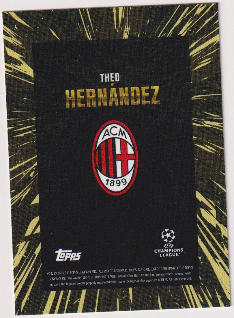 Topps UEFA Champions League 2022-23 Theo Hernández AC Milan x Whip Parallel Rare – Bild 2