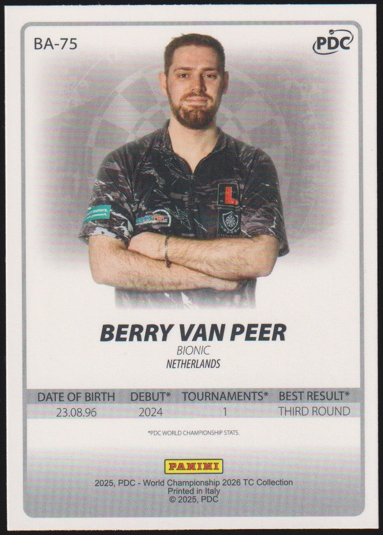 Panini PDC World Championship 2026 Berry Van Peer "Bionic" Refractor Parallel – Bild 2