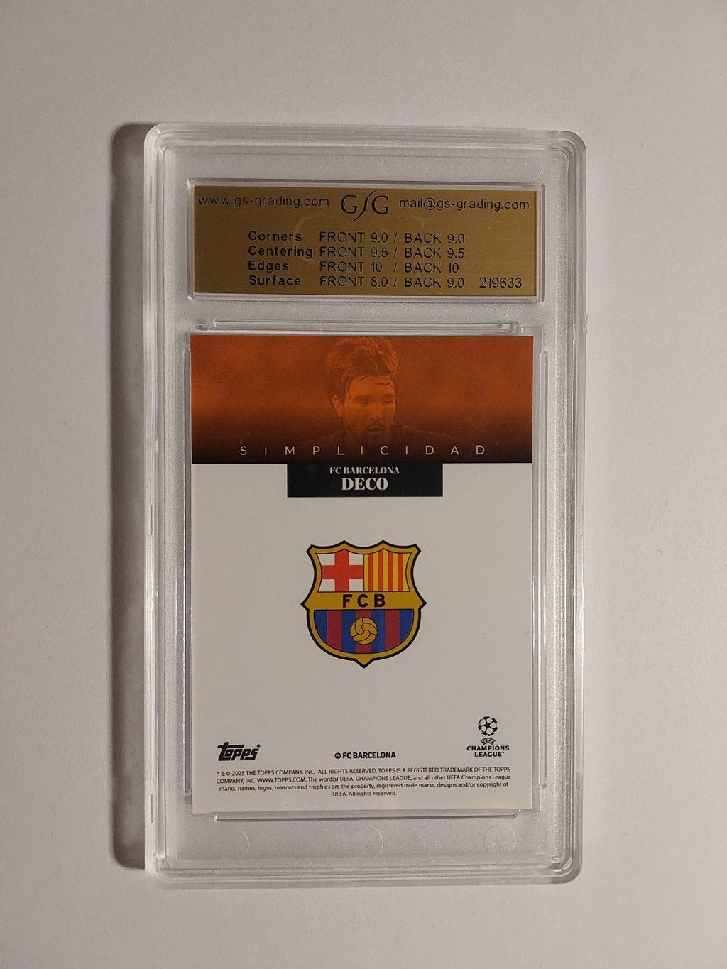 Topps Simplicidad 2024-25 Deco Barcelona Parallel 1/5 GSG 8.5 = PSA Ebay 1/1 Hit – Bild 2