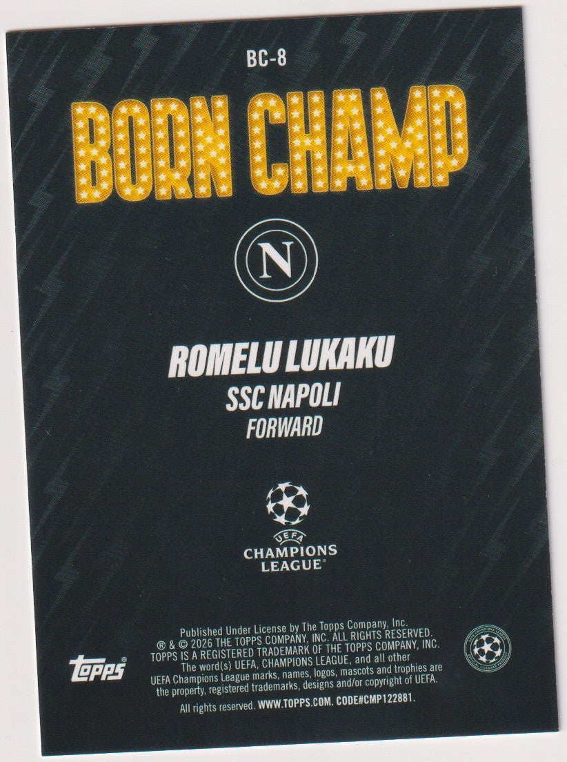 Topps Born Champ 2026-27 Romelu Lukaku SSC Napoli Parallel Rare BC-8 – Bild 2