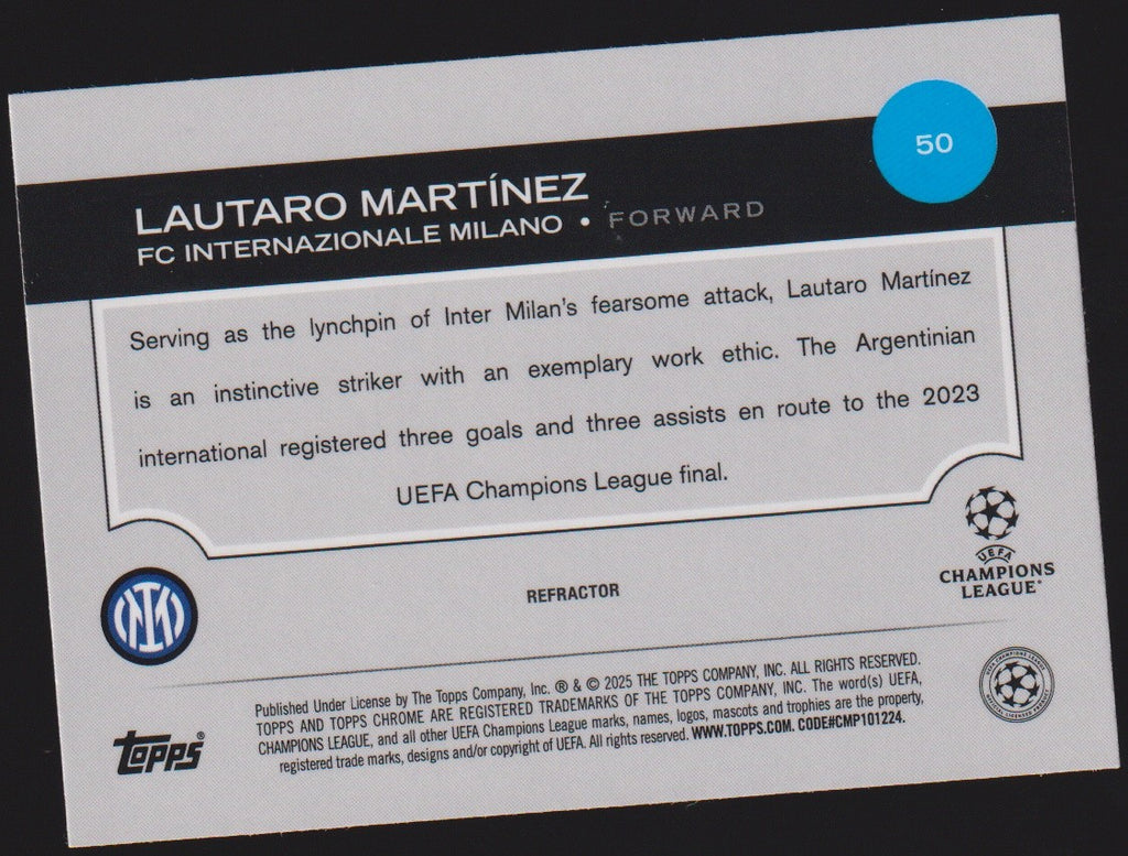 Topps Chrome 2024-25 Lautaro Martínez FC Internazionale Milano Parallel – Bild 2