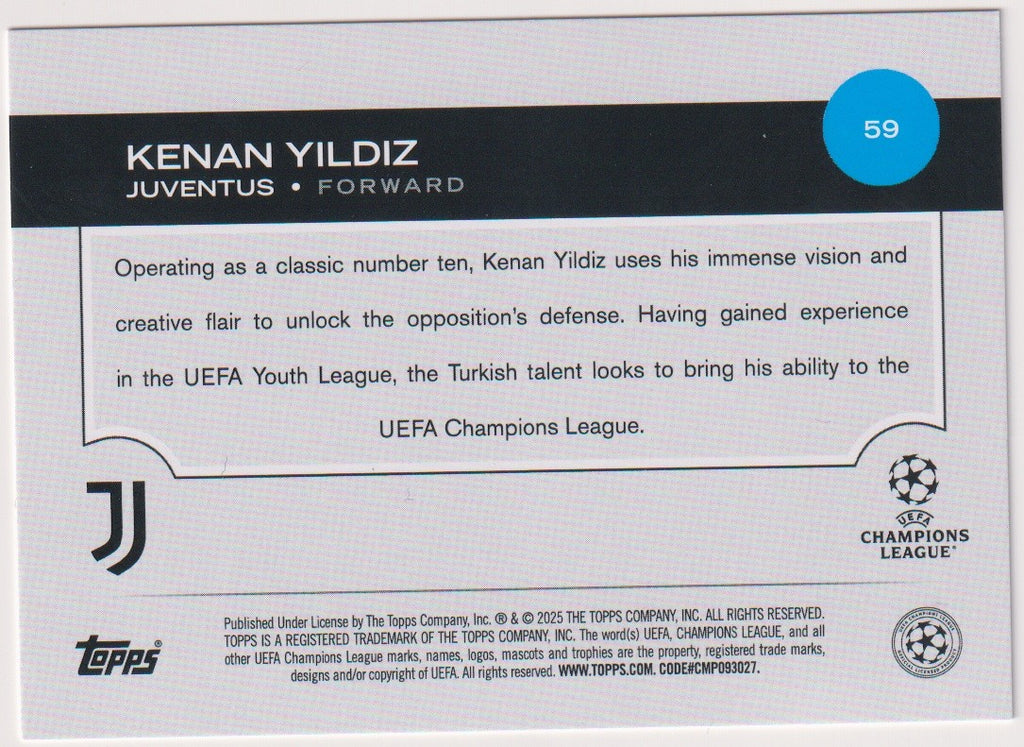 Topps Future Stars 2025-26 Kenan Yildiz Rookie Juventus All-Star Rookie Parallel – Bild 2