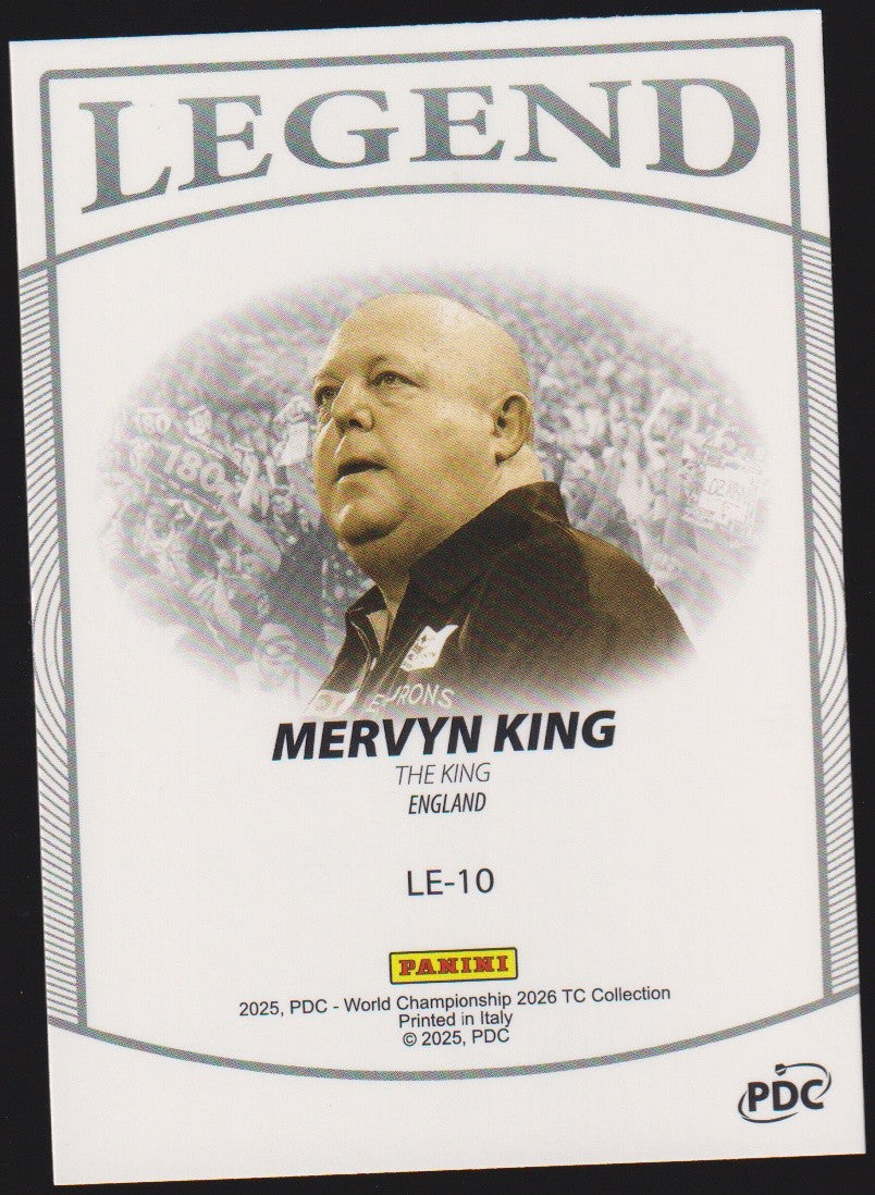 Panini PDC World Championship 2026 Mervyn King "The King" Refractor Parallel – Bild 2