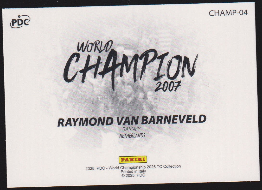 Panini PDC World Championship 2026 Raymond van Barneveld Refractor Parallel – Bild 2