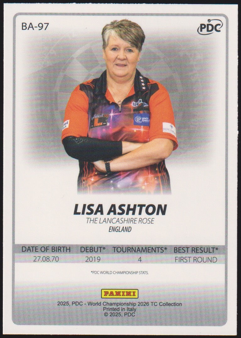 Panini PDC World Championship 2026 Lisa Ashton Refractor Parallel – Bild 2