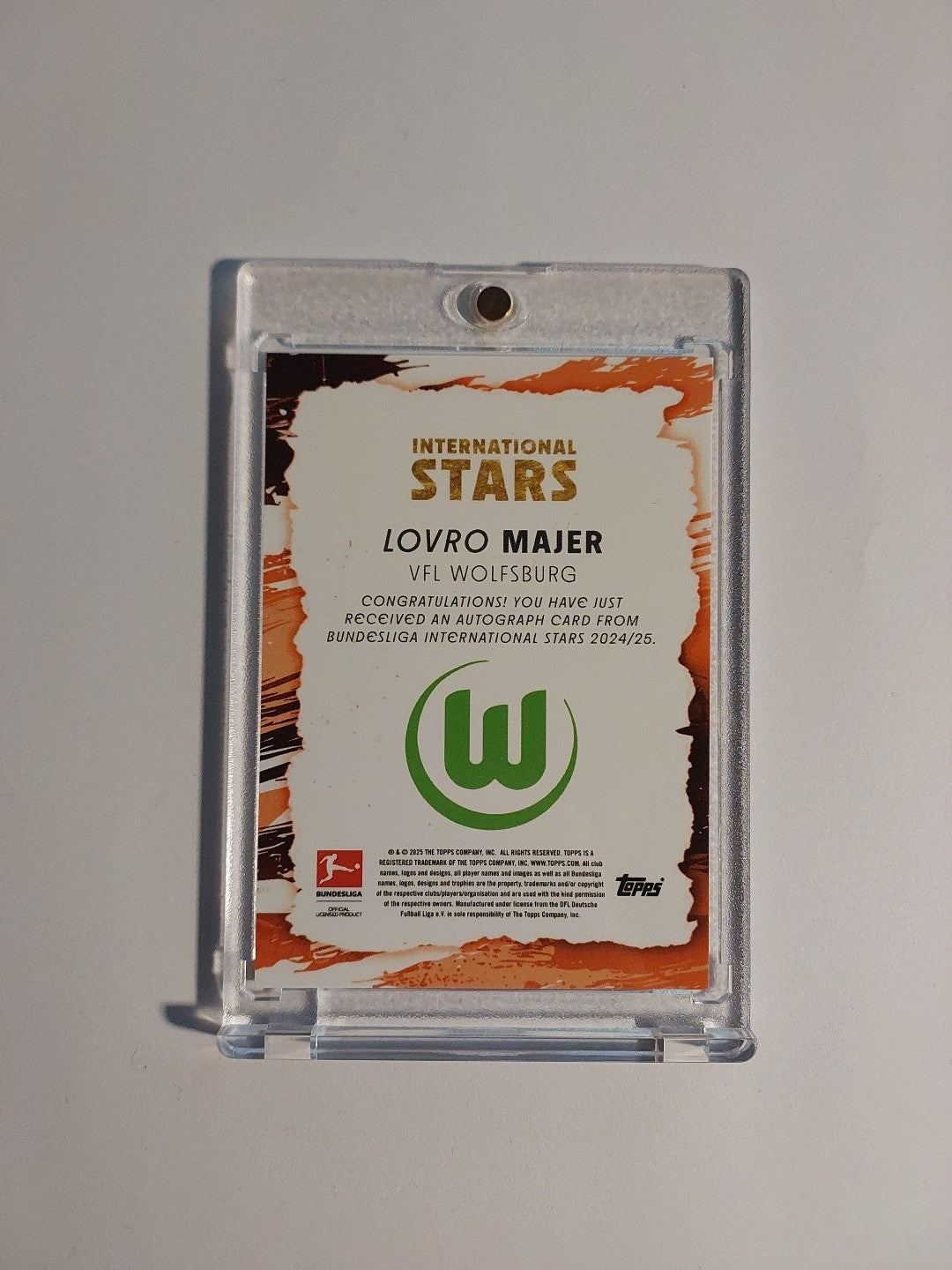 Topps Bundesliga Stars 2024-25 Lovro Majer Auto Wolfsburg Parallel 11/49 Rare – Bild 2