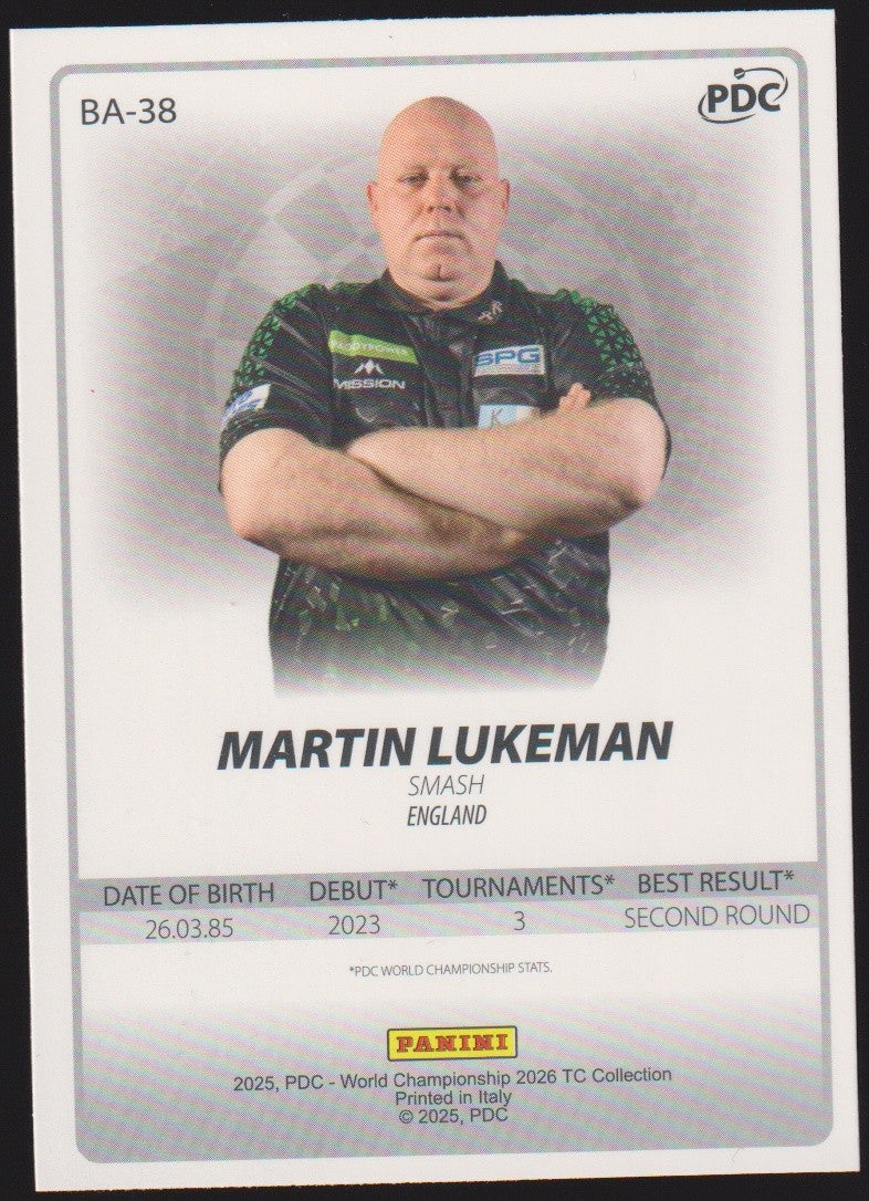 Panini PDC World Championship 2026 Martin Lukeman Refractor Parallel – Bild 2