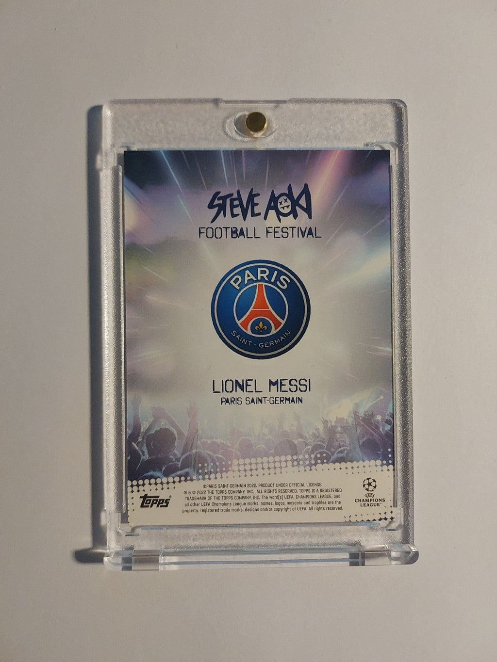 Topps Steve Aoki 2021-22 Lionel Messi Paris Saint-Germain Legend Blue Parallel – Bild 2