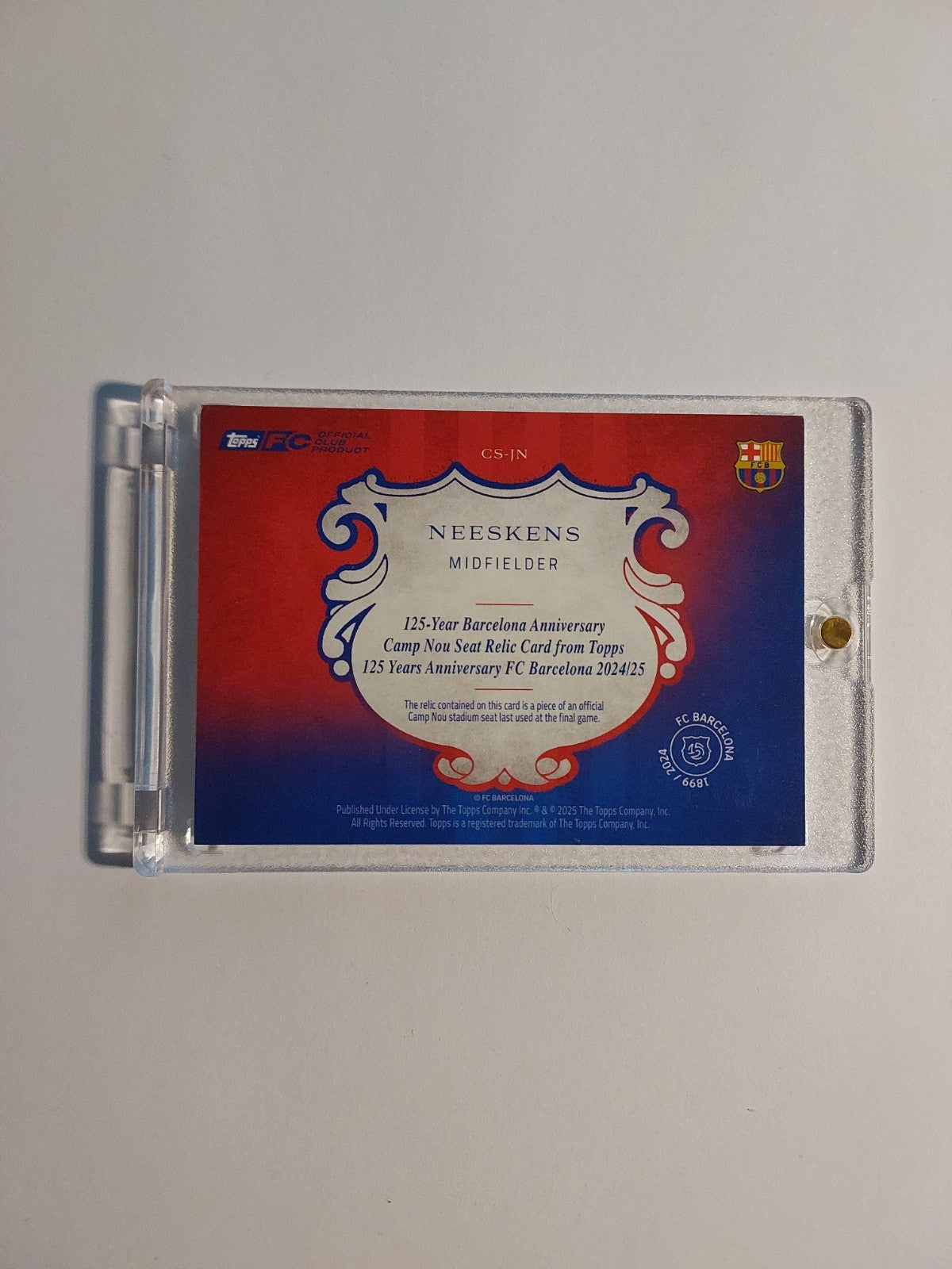Topps 125 Jahre Barcelona 2024-25 Neeskens Patch Relic Parallel 53/125 Rare Hit – Bild 2