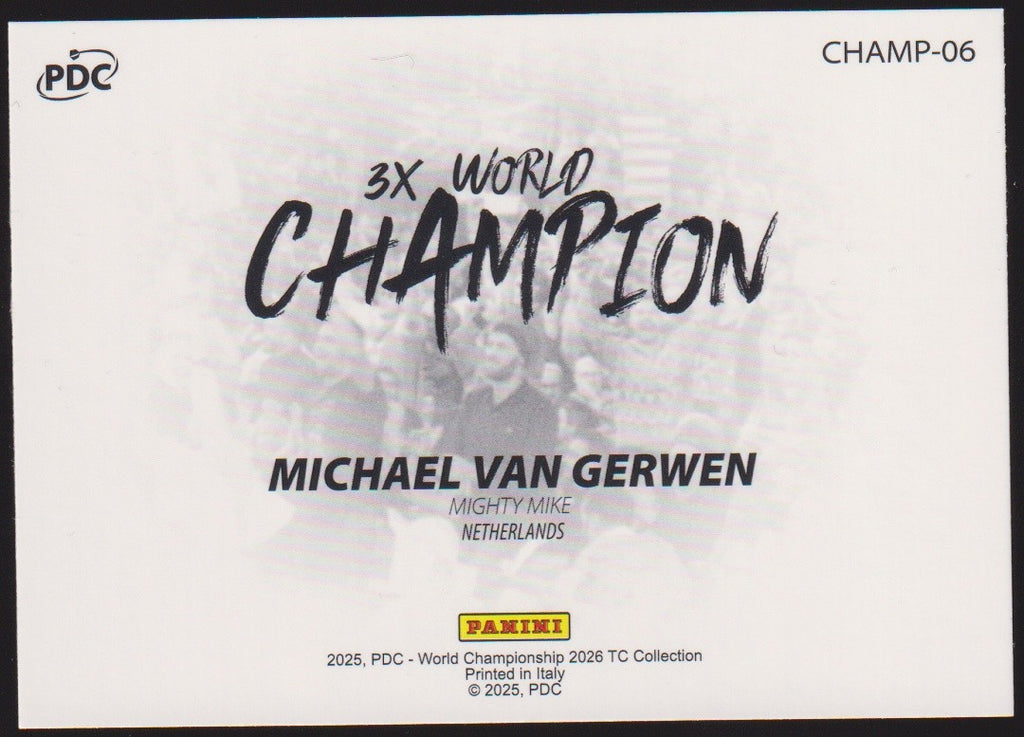 Panini PDC - World Championship 2026 Michael Van Gerwen Refractor Parallel – Bild 2