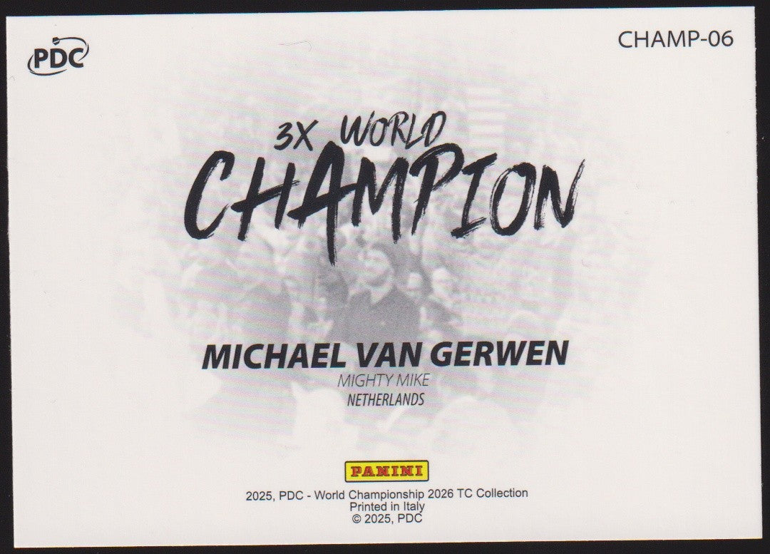 Panini PDC - World Championship 2026 Michael Van Gerwen Refractor Parallel – Bild 2