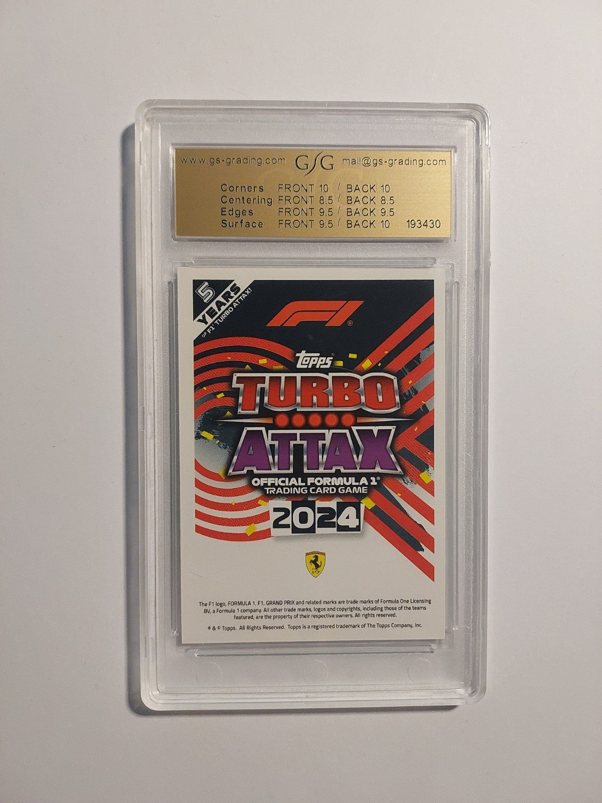 Topps Turbo 2024 Charles Leclerc Ferrari Formel 1 GSG 9 = PSA Parallel 368/499 – Bild 2