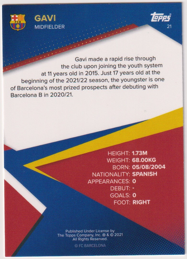 Topps 2020-21 Gavi Rookie FC Barcelona Parallel Rare – Bild 2