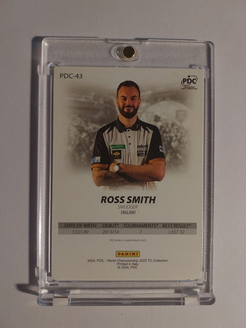 Panini PDC Ross Smith World Dart Championship 2025 Darts Card – Bild 2