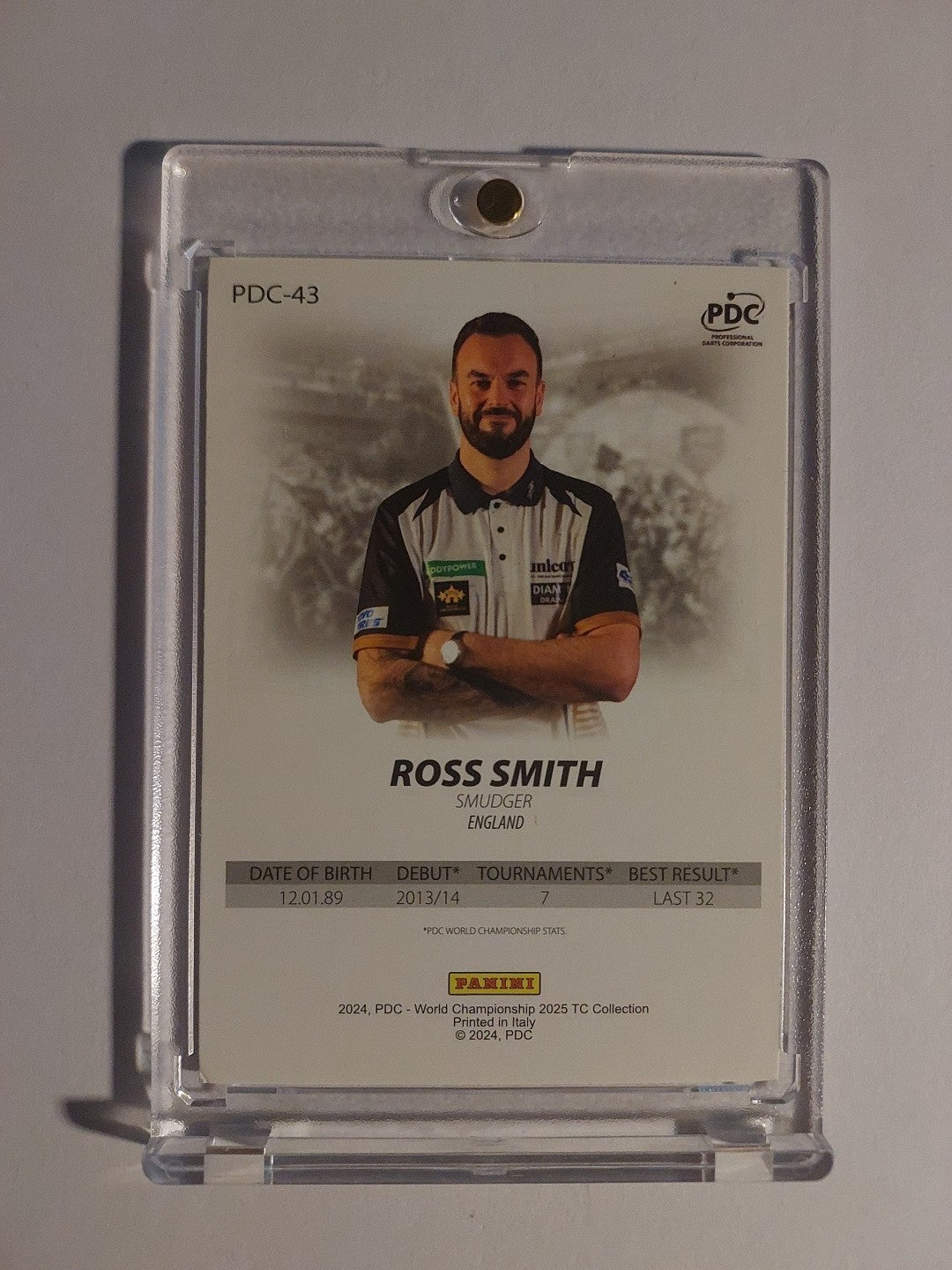 Panini PDC Ross Smith World Dart Championship 2025 Darts Card – Bild 2