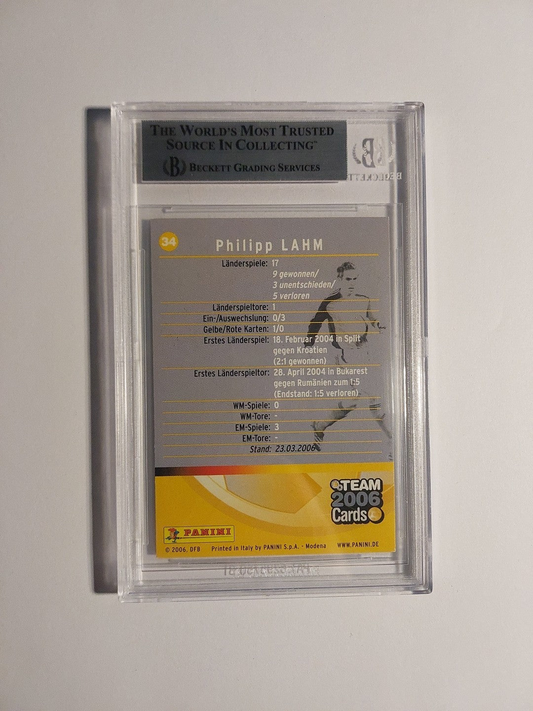 Panini World Cup 2006 Philipp Lahm Bayern München Vintage Legend BGS 7.5 PSA SGC – Bild 2