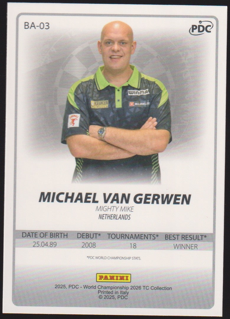 Panini PDC World Championship 2026 Michael Van Gerwen Refractor Parallel – Bild 2