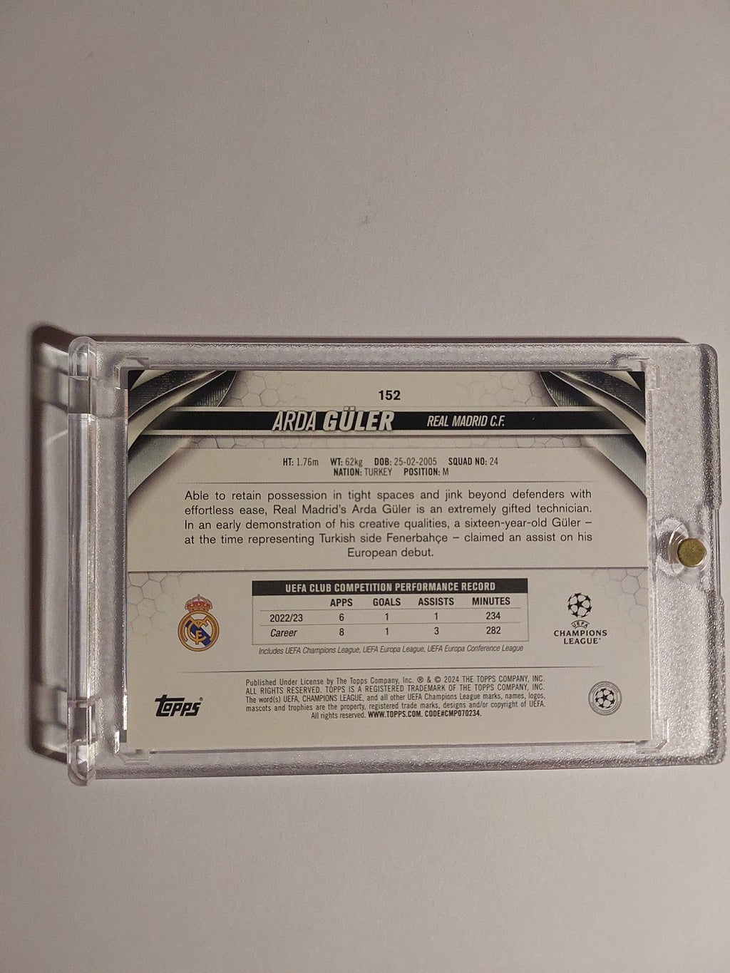 Topps UCC 2023-24 Arda Güler Real Madrid Türkei Parallel Ultra Rare Rookie Hit – Bild 2