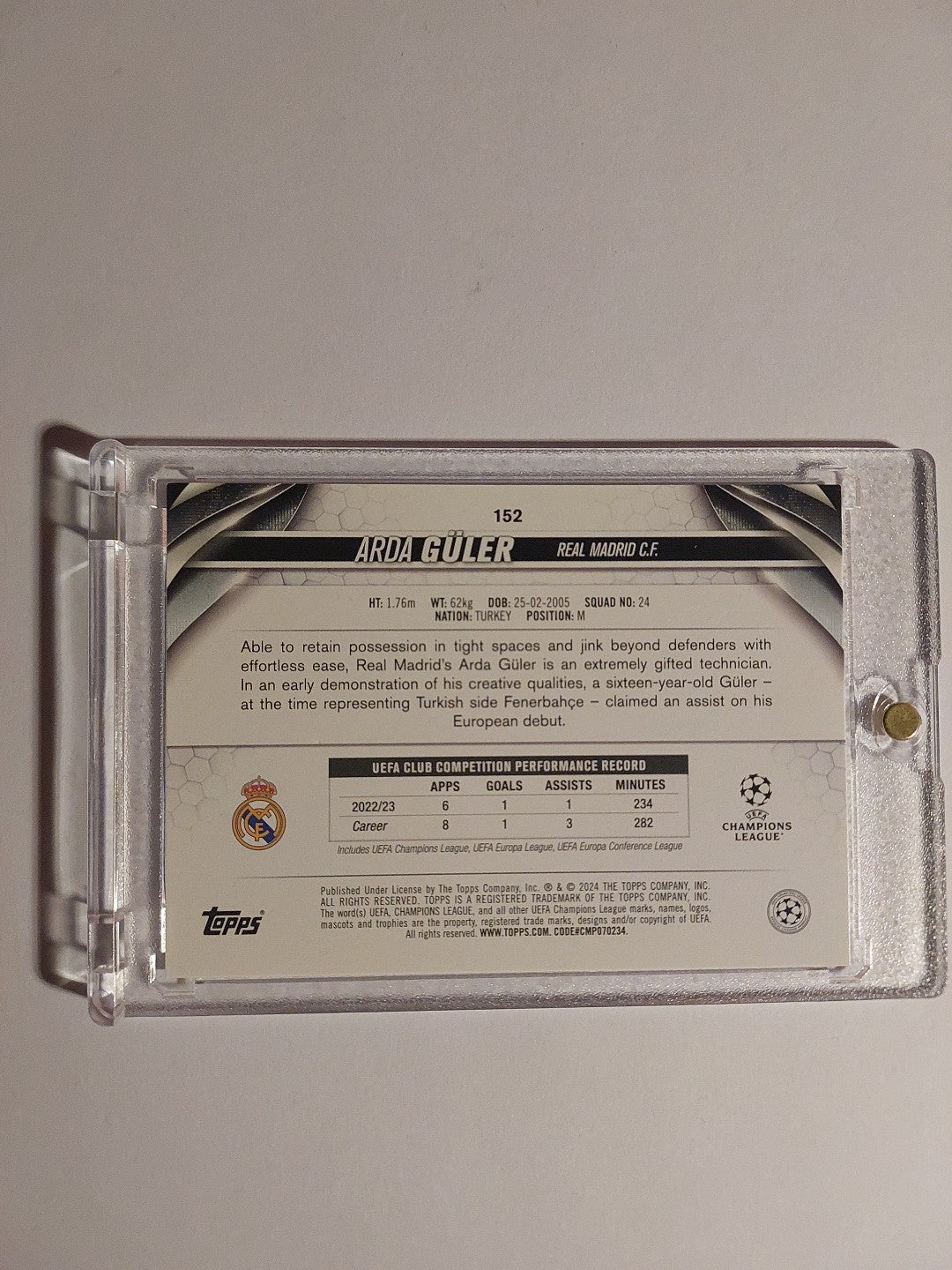 Topps UCC 2023-24 Arda Güler Real Madrid Türkei Parallel Ultra Rare Rookie Hit – Bild 2