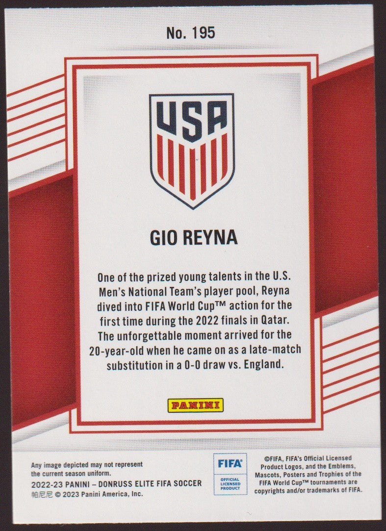 Panini Elite FIFA Soccer 2022-23 Gio Reyna United States Parallel Rare – Bild 2