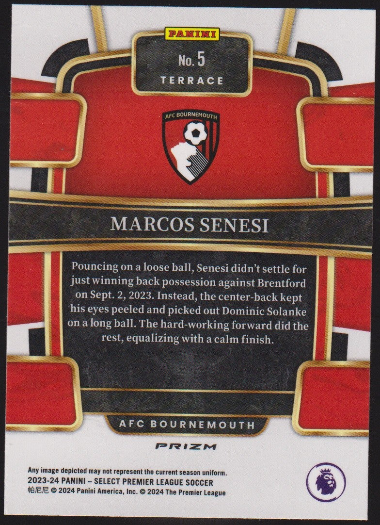 Panini 2023-24 Marcos Senesi AFC Bournemouth Parallel Refractor – Bild 2