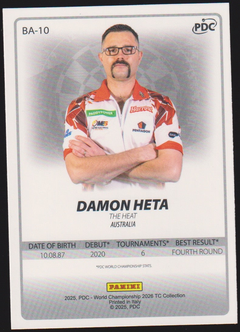 Panini PDC World Championship 2026 Damon Heta "The Heat" Refractor Parallel – Bild 2