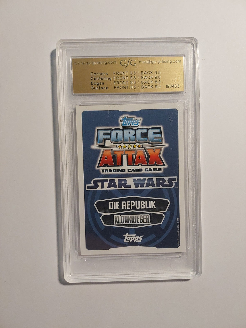 Topps Star Wars 2012 Schocktruppe Republik Klonkrieger GSG 8.5 = PSA Movie S1 – Bild 2