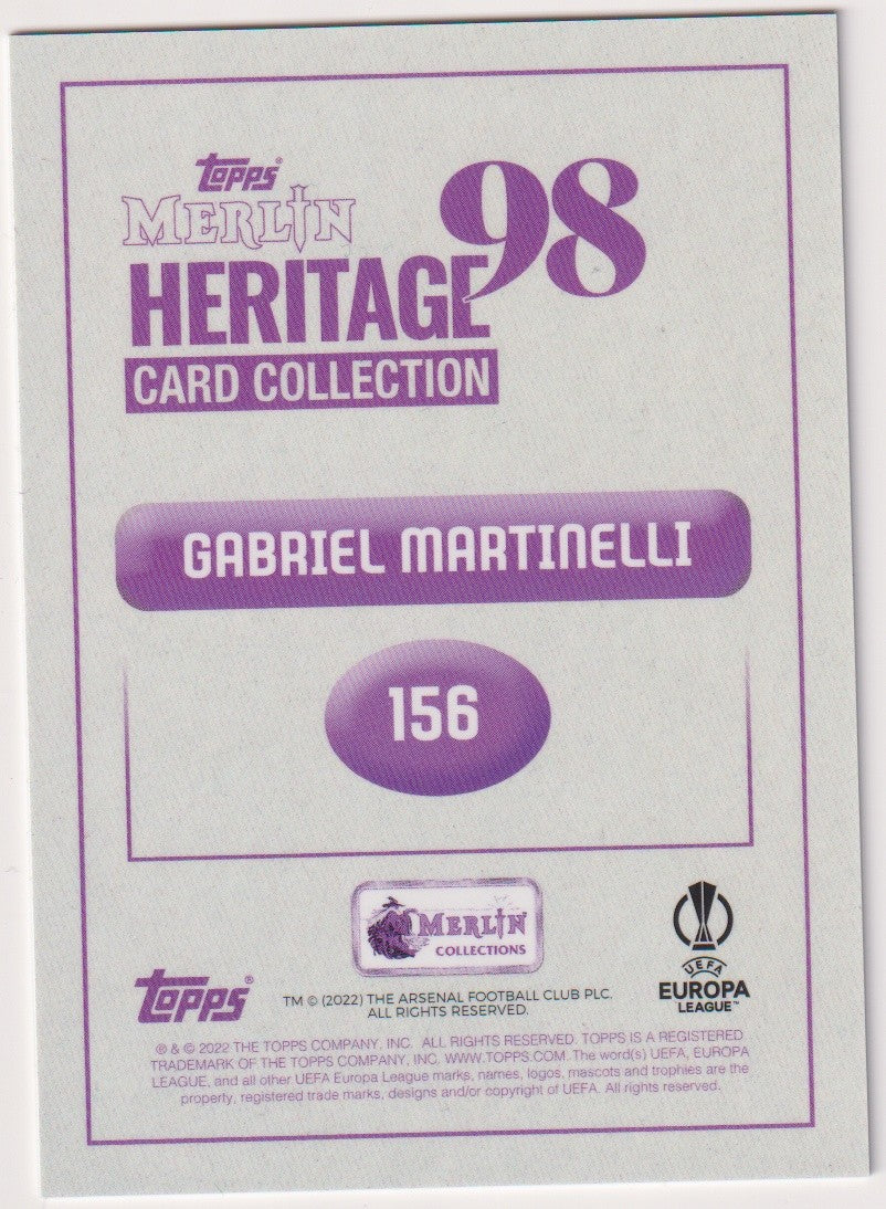 Topps Heritage Card Collection 2022-23 Gabriel Martinelli Arsenal Merlin – Bild 2