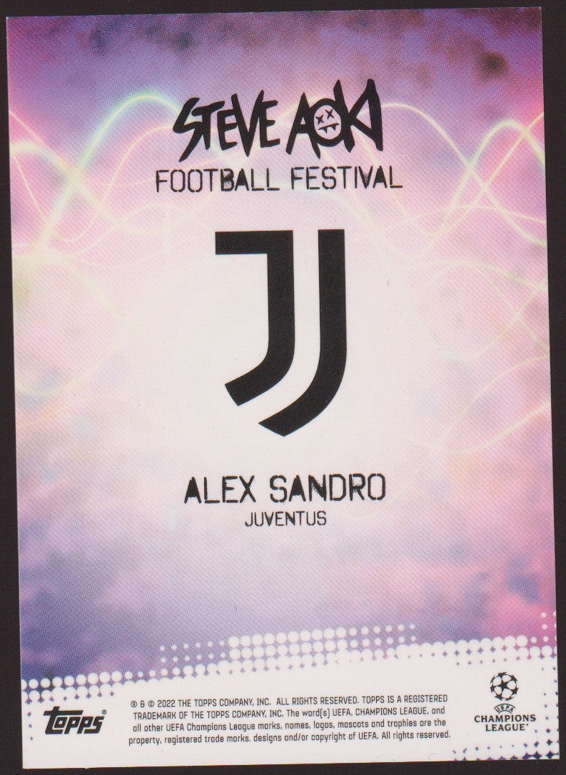Topps Steve Aoki Football Festival 2021-22 Alex Sandro Juventus Parallel Rare – Bild 2