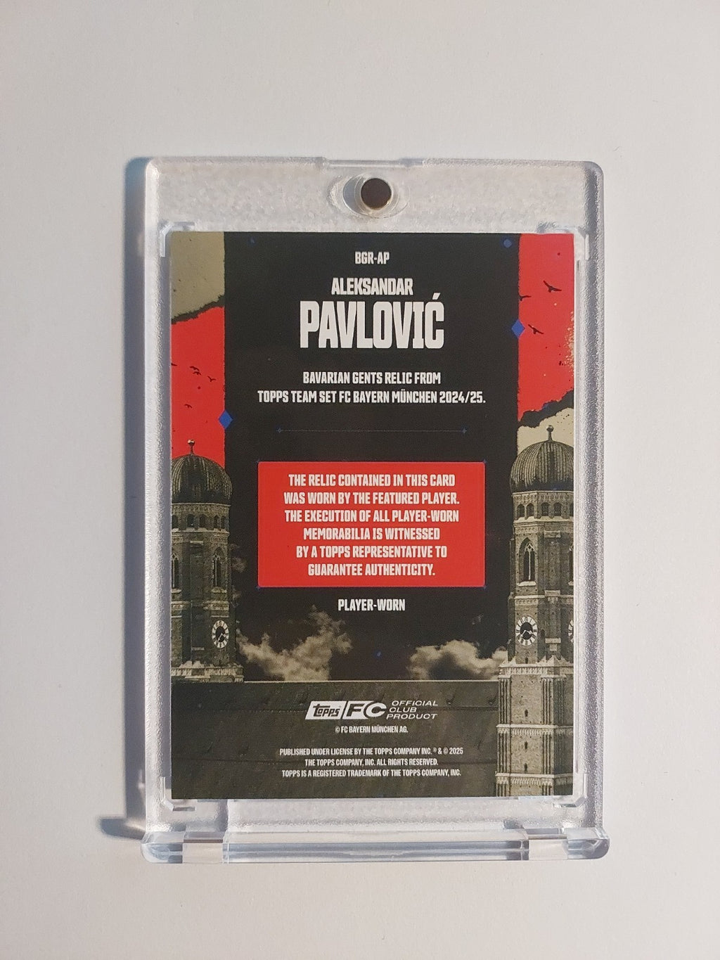 Topps Bayern München 2024-25 Aleksandar Pavlovic Patch Relic Parallel 27/99 Rare – Bild 2