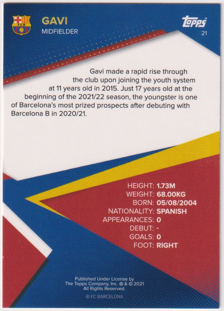 Topps 2020-21 Gavi Rookie FC Barcelona Parallel Rare – Bild 2