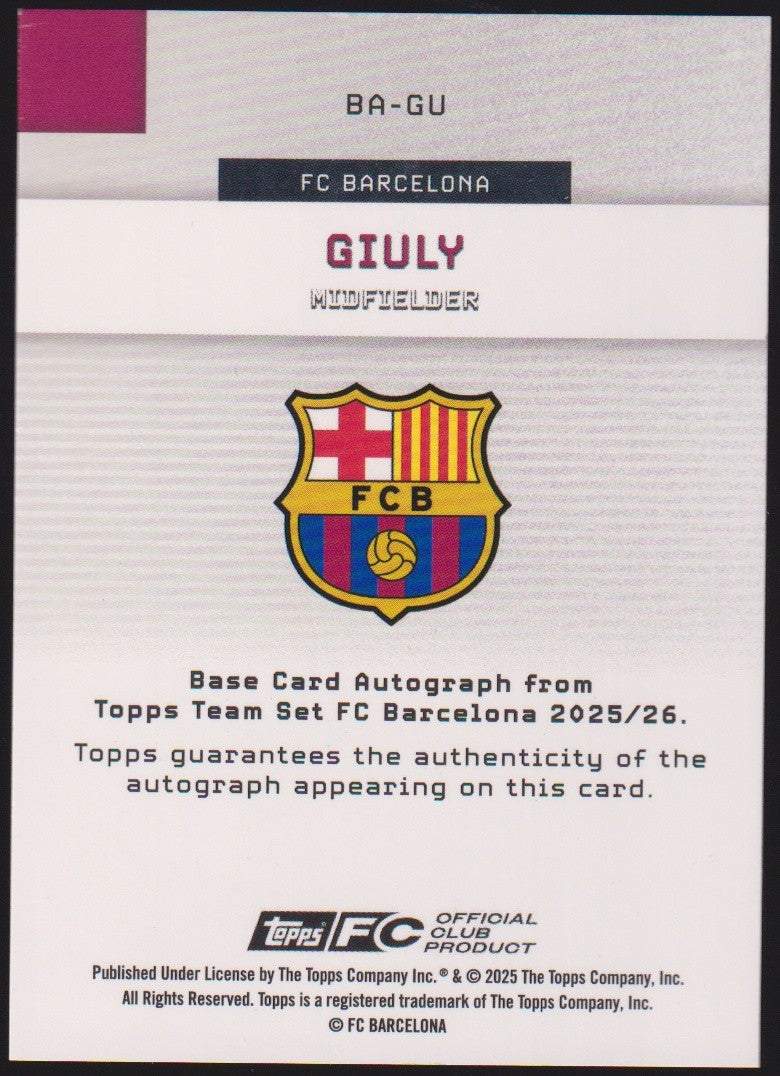 Topps Certified 2025-26 Giuly Auto FC Barcelona Parallel 12/99 Refractor – Bild 2