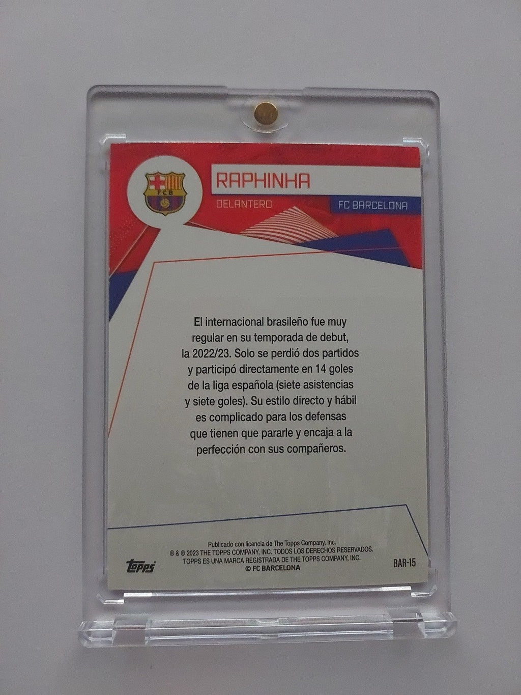 Topps FC Barcelona Fan Set 2023-24 Raphinha Nummeriert 198/299 Parallel – Bild 2