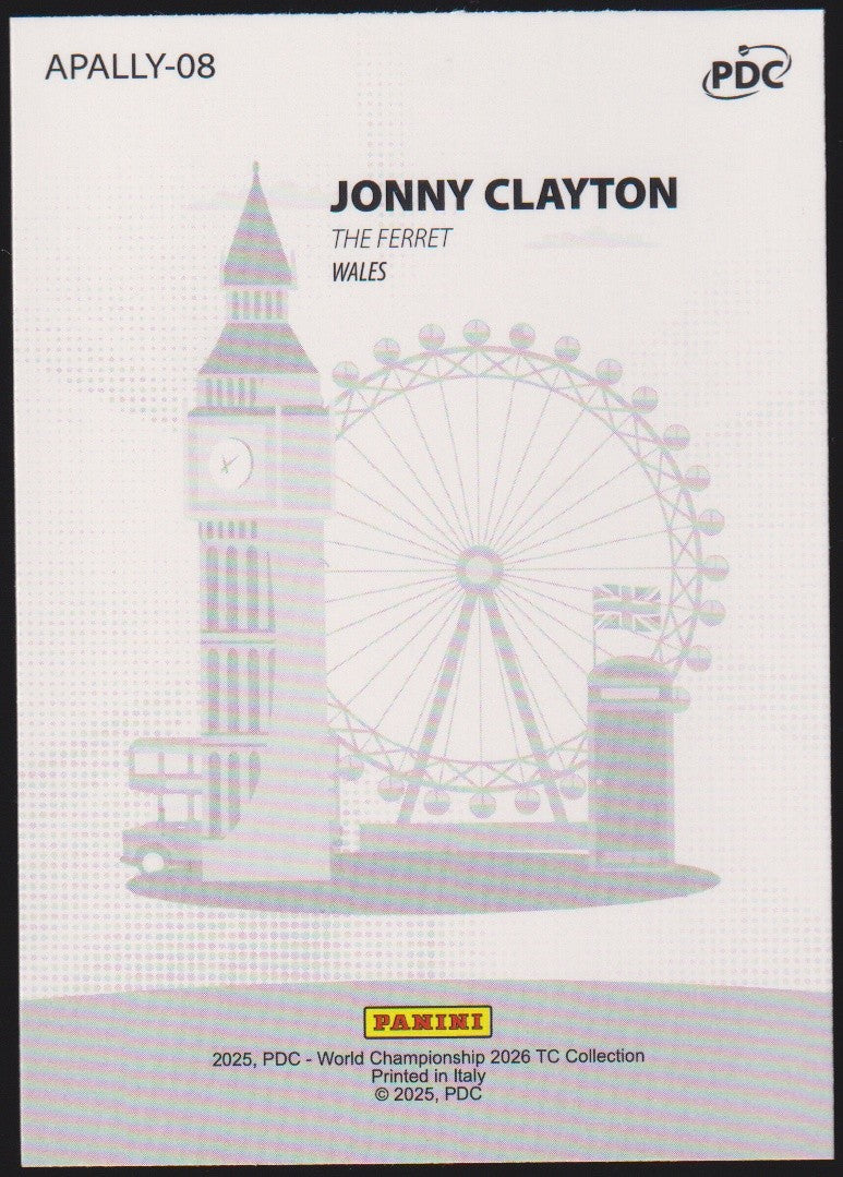 Panini PDC World Championship 2026 Jonny Clayton "The Ferret" Refractor Parallel – Bild 2