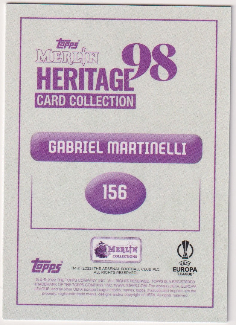 Topps Merlin Heritage Card Collection 2022-23 Gabriel Martinelli Arsenal – Bild 2