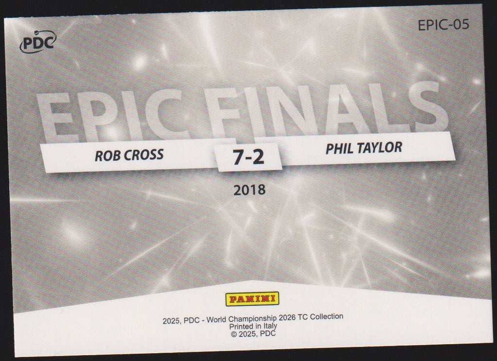 Panini PDC Championship 2026 Rob Cross & Phil Taylor Refractor Parallel – Bild 2