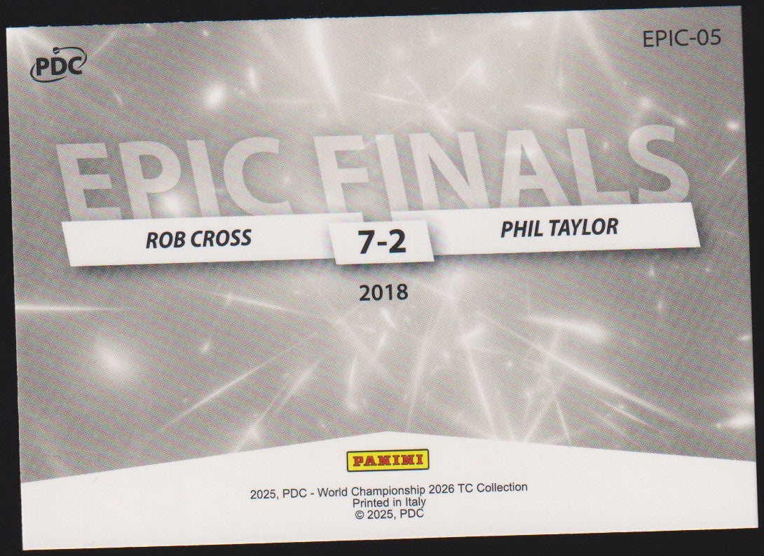 Panini PDC Championship 2026 Rob Cross & Phil Taylor Refractor Parallel – Bild 2
