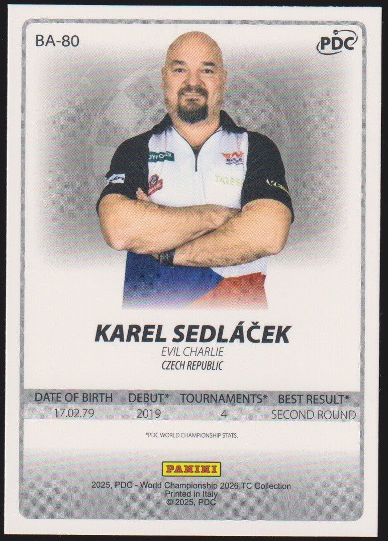 Panini PDC World Championship 2026 Karel Sedláček Refractor Parallel – Bild 2