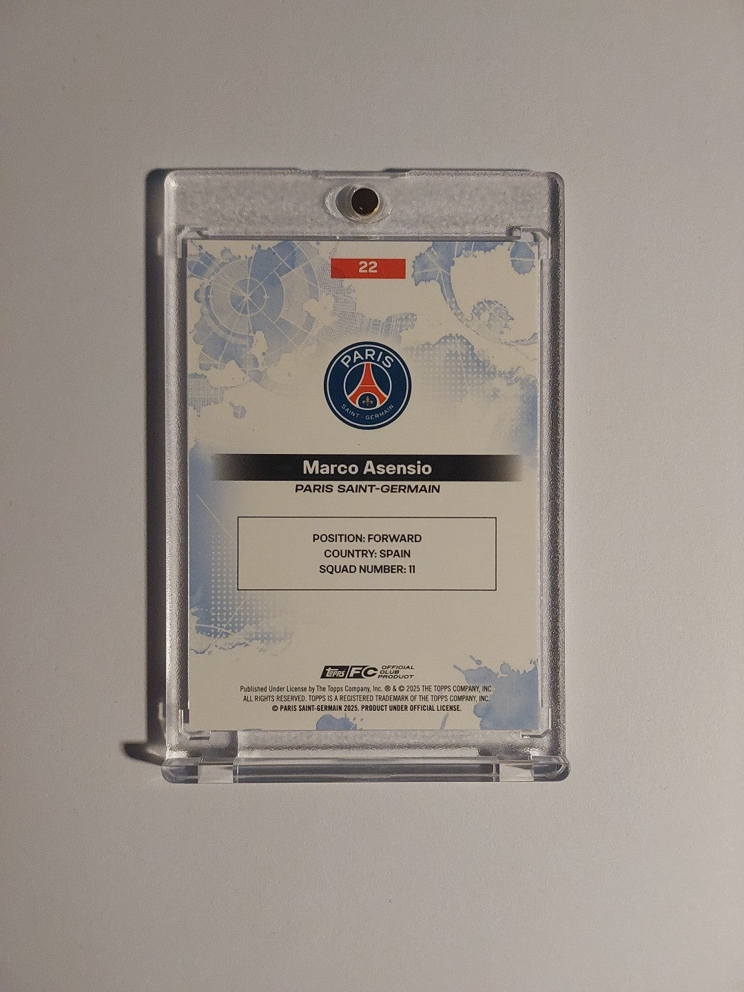 Topps Premium Paris Saint-Germain 2025-26 Marco Asensio Parallel 42/99 Rare Hit – Bild 2