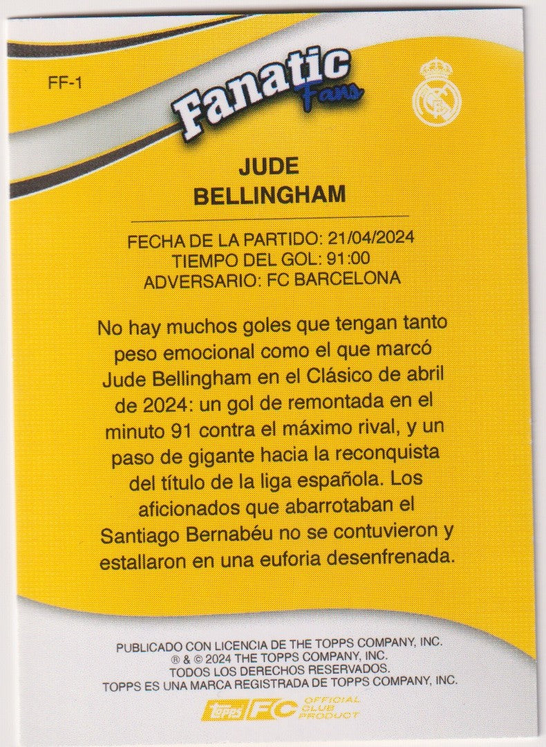 Topps Fanatic Fans 2023-24 Jude Bellingham Real Madrid C.F. Parallel Rare – Bild 2