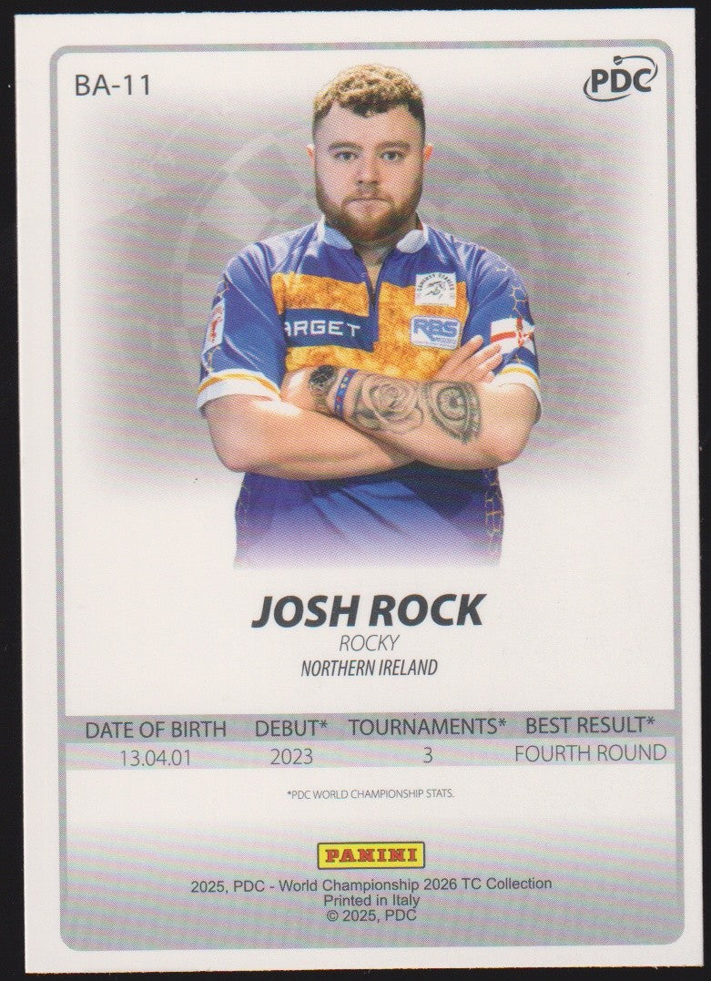 Panini PDC World Championship Josh Rock "Rocky" Refractor Parallel – Bild 2