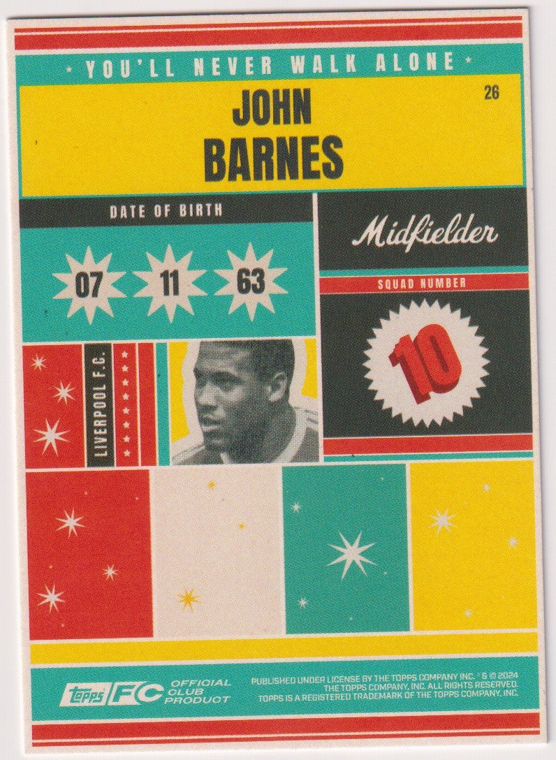 Topps FC Official Club Product 2024-25 John Barnes Liverpool Football Club – Bild 2