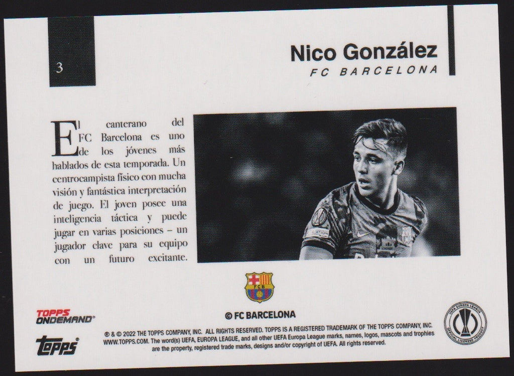 Topps 2021-22 Nico González Rookie FC Barcelona Parallel Rare – Bild 2