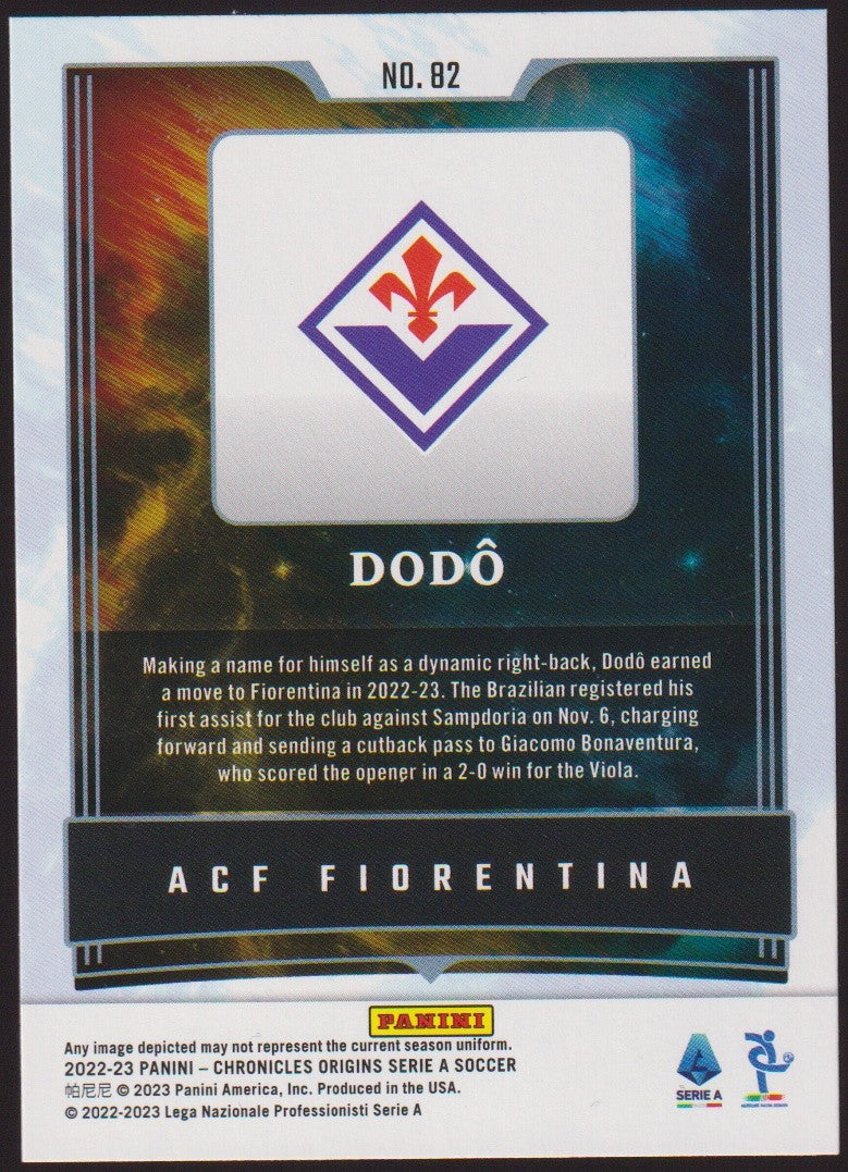 Panini Chronicles Origins Serie A Soccer 2022-23 Dodô ACF Fiorentina Parallel – Bild 2