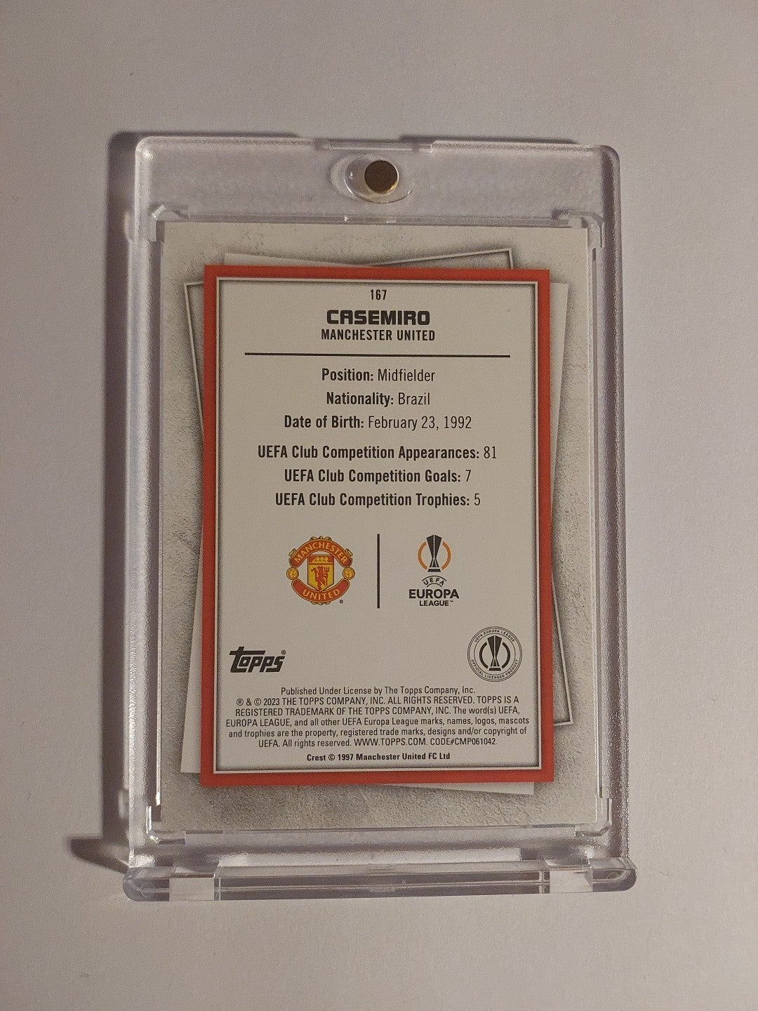 Topps UCC 2022-23 Casemiro Manchester United Limited Edition Parallel – Bild 2