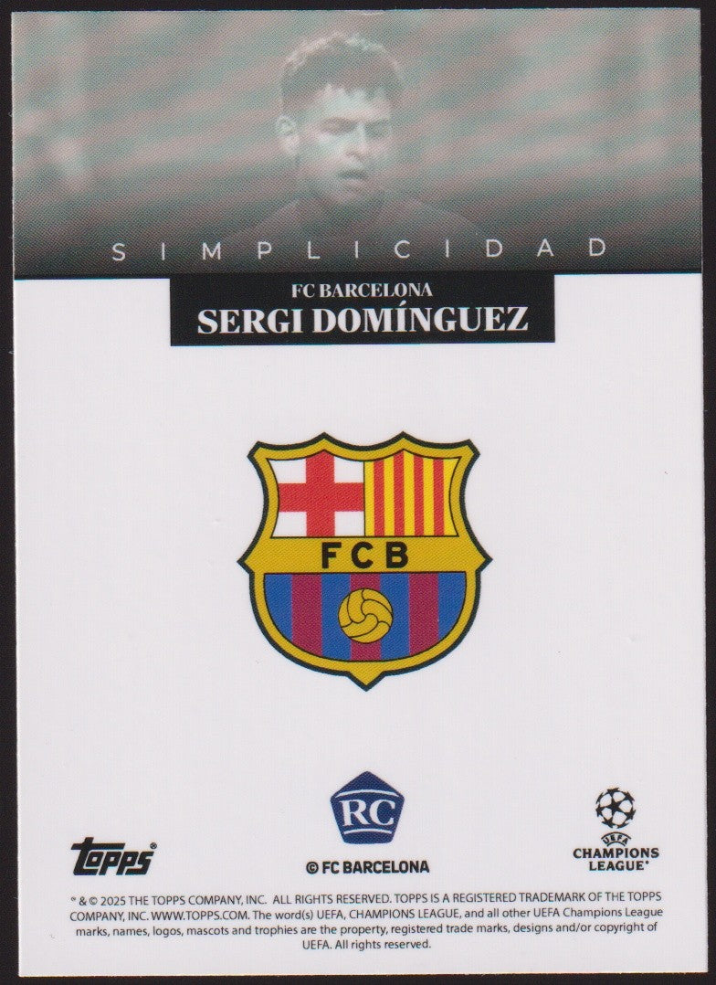 Topps Champions League 2024-25 Sergi Domínguez Rookie Barcelona Parallel – Bild 2